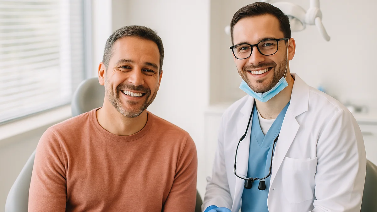 Emergency Dentist in Miami Beach — a patient and dentist sharing a reassuring moment
