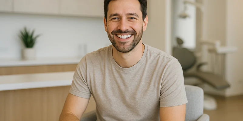 Emergency Dentist in Miami Beach — a relaxed patient at the practice