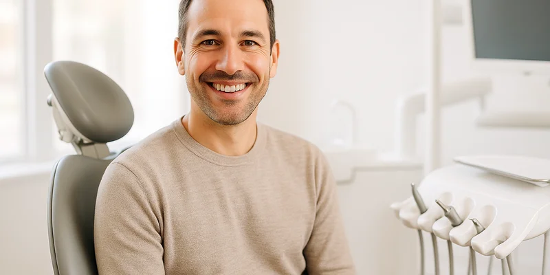 invisalign cost, smiling patient at the dental office