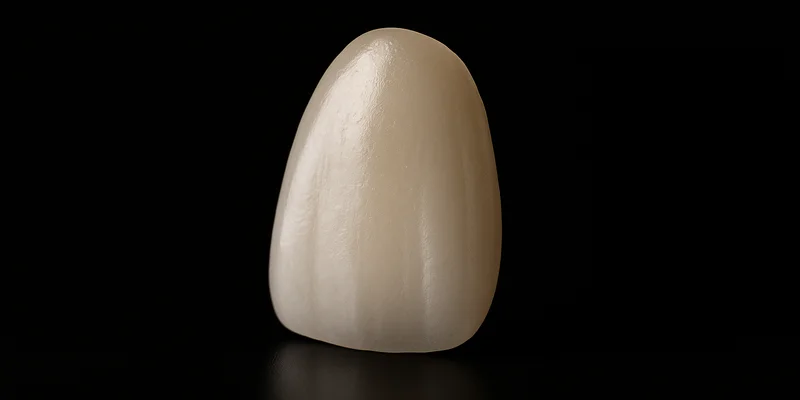 a single porcelain veneer — studio product photo